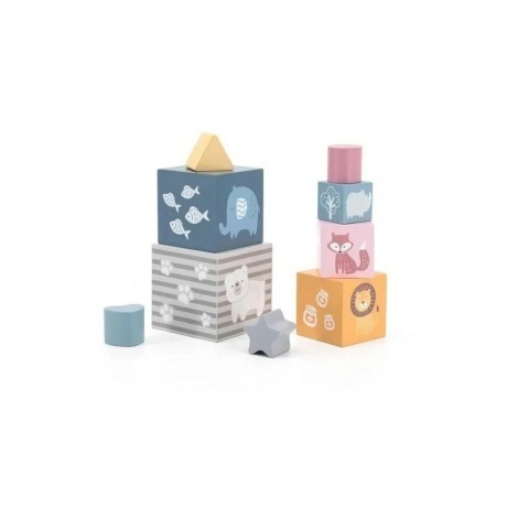 Пирамидка-кубики в коробке VIGA 44016 - фото 2