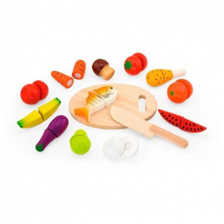 Набор "Режем продукты"в коробке доска, нож,продукты VIGA 59560