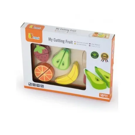 Набор"Режем фрукты"(4 фрукта,нож,доска)в коробке VIGA VG50978