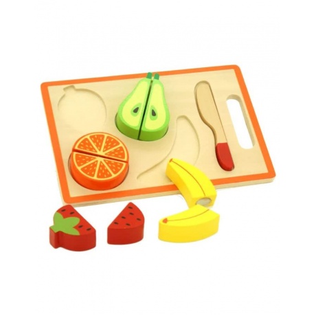 Набор&quot;Режем фрукты&quot;(4 фрукта,нож,доска)в коробке VIGA VG50978 - фото 3
