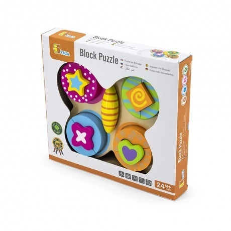 Блочный пазл "Бабочка"(дерево) 215*195*35мм VIGA VG59924 - фото 4