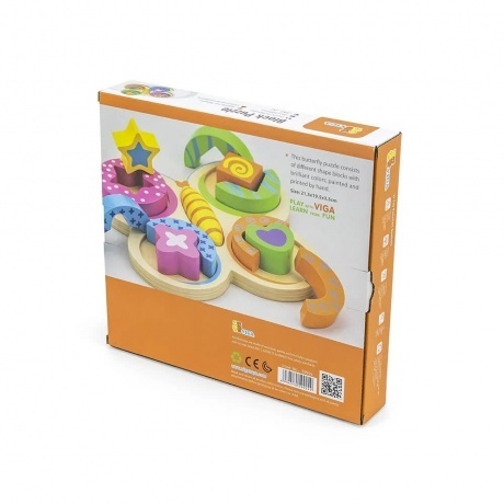 Блочный пазл "Бабочка"(дерево) 215*195*35мм VIGA VG59924 - фото 5