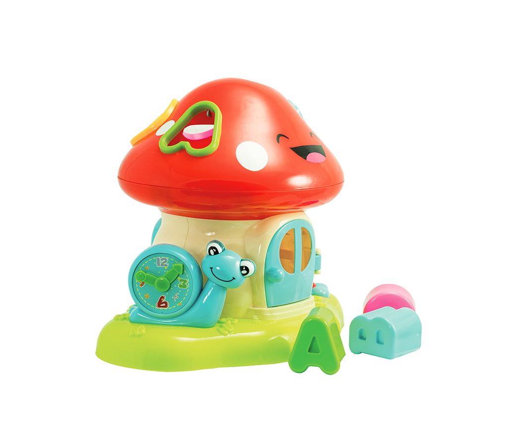 домик игрушечный грибочек с аксессуарами Сортер Домик-Гриб на бат(свет,звук) в коробке WD3636