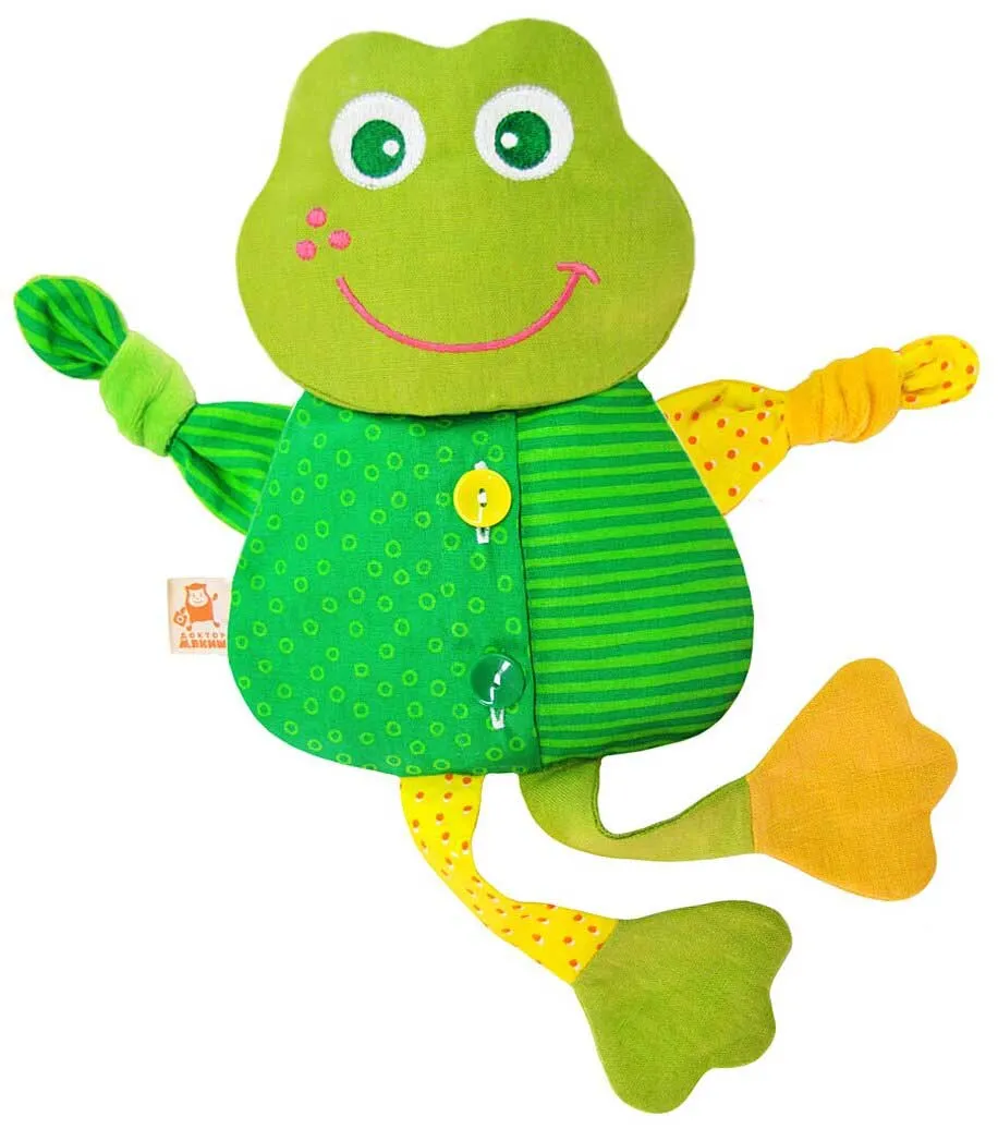 Игрушка "Доктор Мякиш Лягушка" (с вишневыми косточками) - фото 1