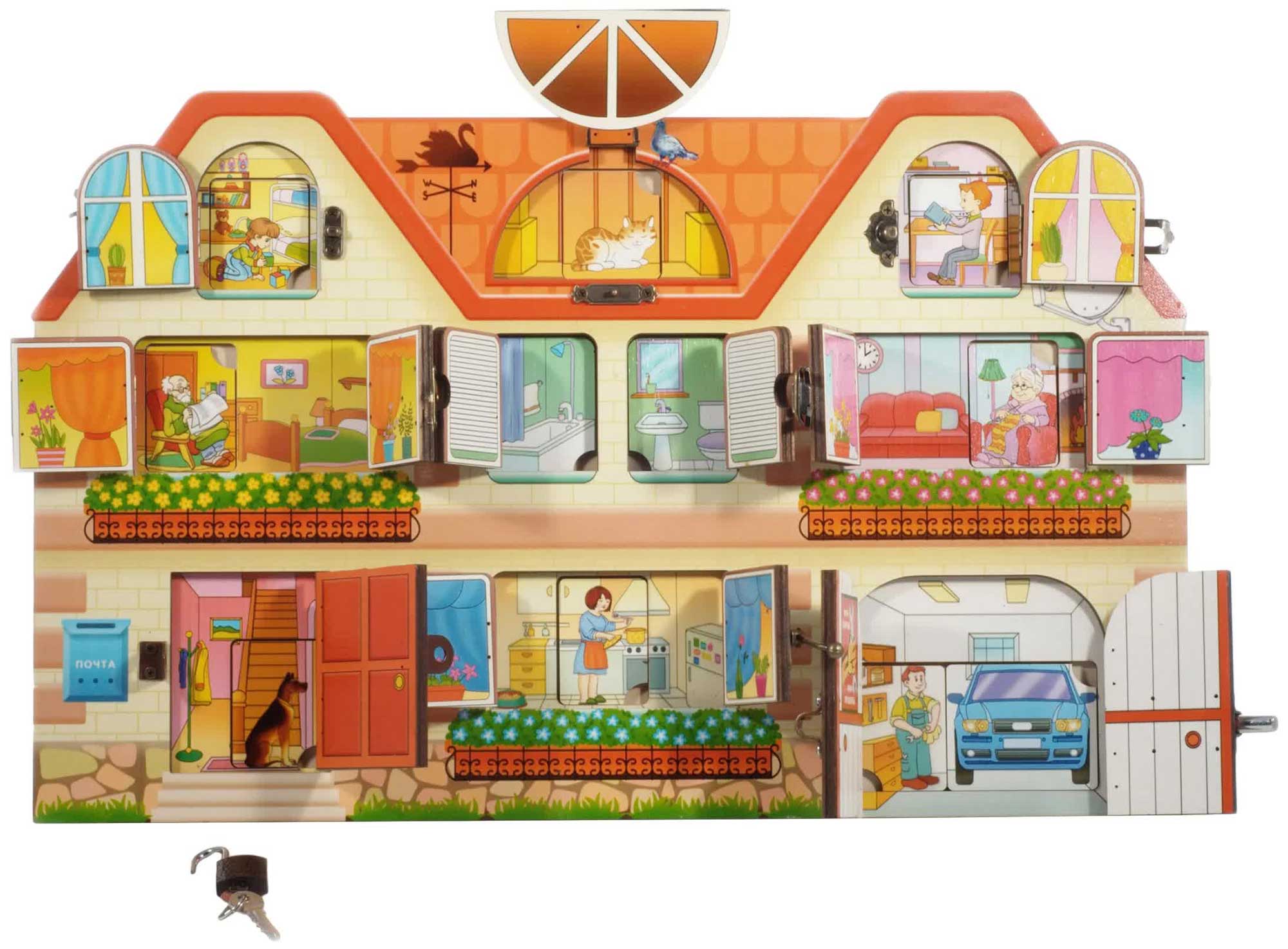 Развивающая доска Нескучные игры Дом, в котором мы живем арт.8008 (48х30, дерево) деревянные игрушки нескучные игры бизиборд дом в котором мы живем