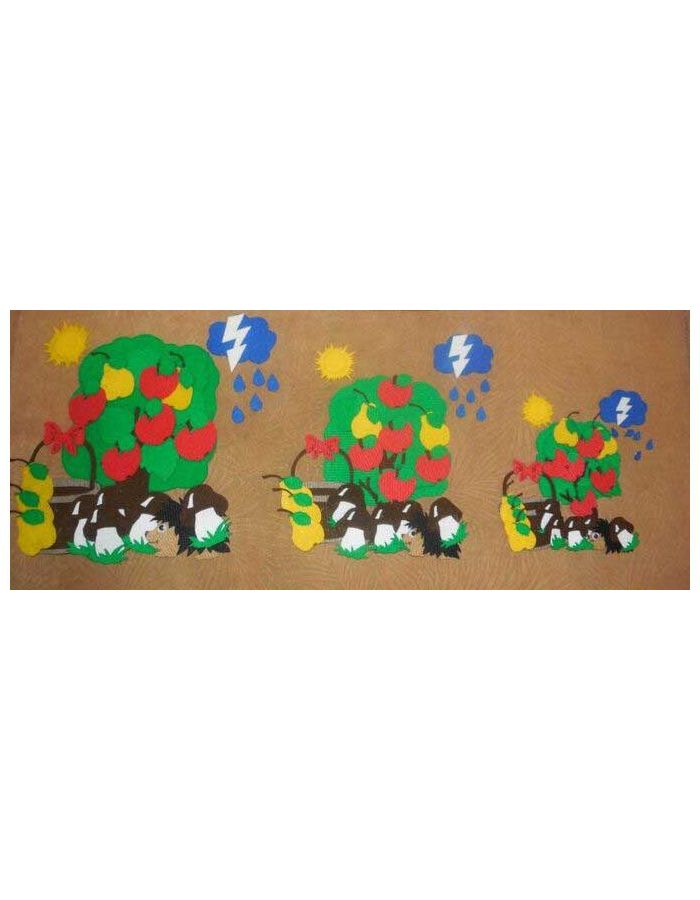 Развивающая игра Liplip Три дерева (с игровым полем) ковролин игра с липучками liplip украшаем торт с игровым полем фетр lip1169