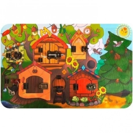 Бизиборд Нескучные игры Замочки "Теремок" арт.7819 49х32