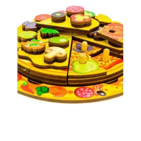 Развивающая игрушка Нескучные игры &quot;Пицца&quot; арт.7918 54 элемента - фото 4