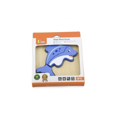 Блочный пазл-вкладыш VIGA. 59934 "Рыбка"(дерево) - фото 2