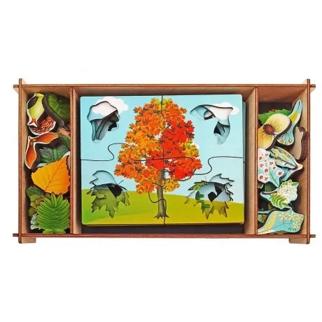 Игра-пазл "Деревья и что на них растет" (80 дет. 10 пазлов) арт....