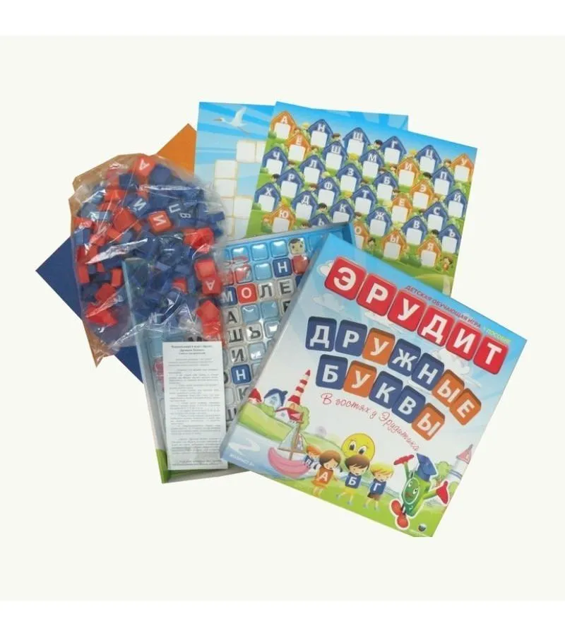 Настольная игра Биплант Эрудит дружные буквы/игровое поле прозрачное - фото 2