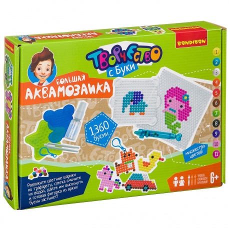 

Набор для творчества BONDIBON.БОЛЬШАЯ АКВАМОЗАИКА(1360бусин) BB3364