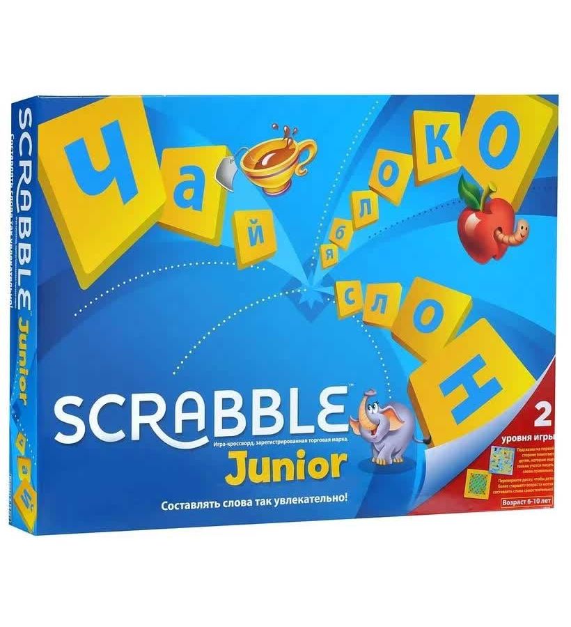 Настольная игра Mattel Scrabble Джуниор арт.Y9736 игра настольная scrabble классический y9736