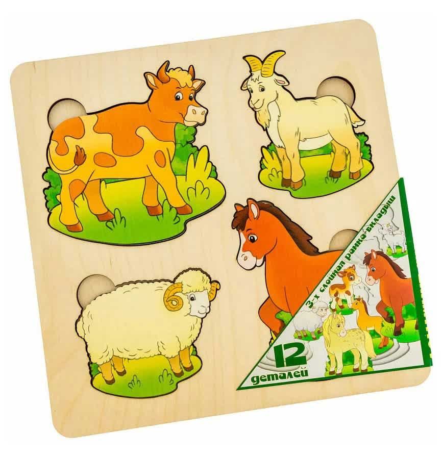 Развивающая доска Нескучные игры Домашние животные арт.7914 учим малыша домашние животные