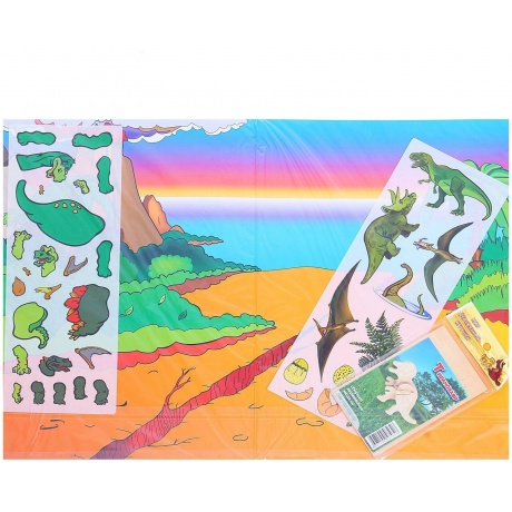 Игра с волшебными наклейками Фламинго &quot;Динозавры&quot; (2 поля с наклейками) арт.8205 /150 - фото 2