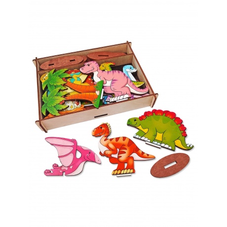 Игровой набор в коробке &quot;Динозавры&quot; 29 дет. (дерево)  арт.8646 /18 - фото 2