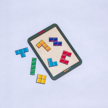 Логическая игра WOODLANDTOYS 65206 Тетрис малый цветная мозайка - фото 6