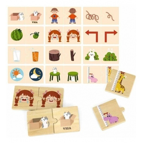 Головоломка VIGA "Соедини противоположности" 24 элемента в коробе - фото 2