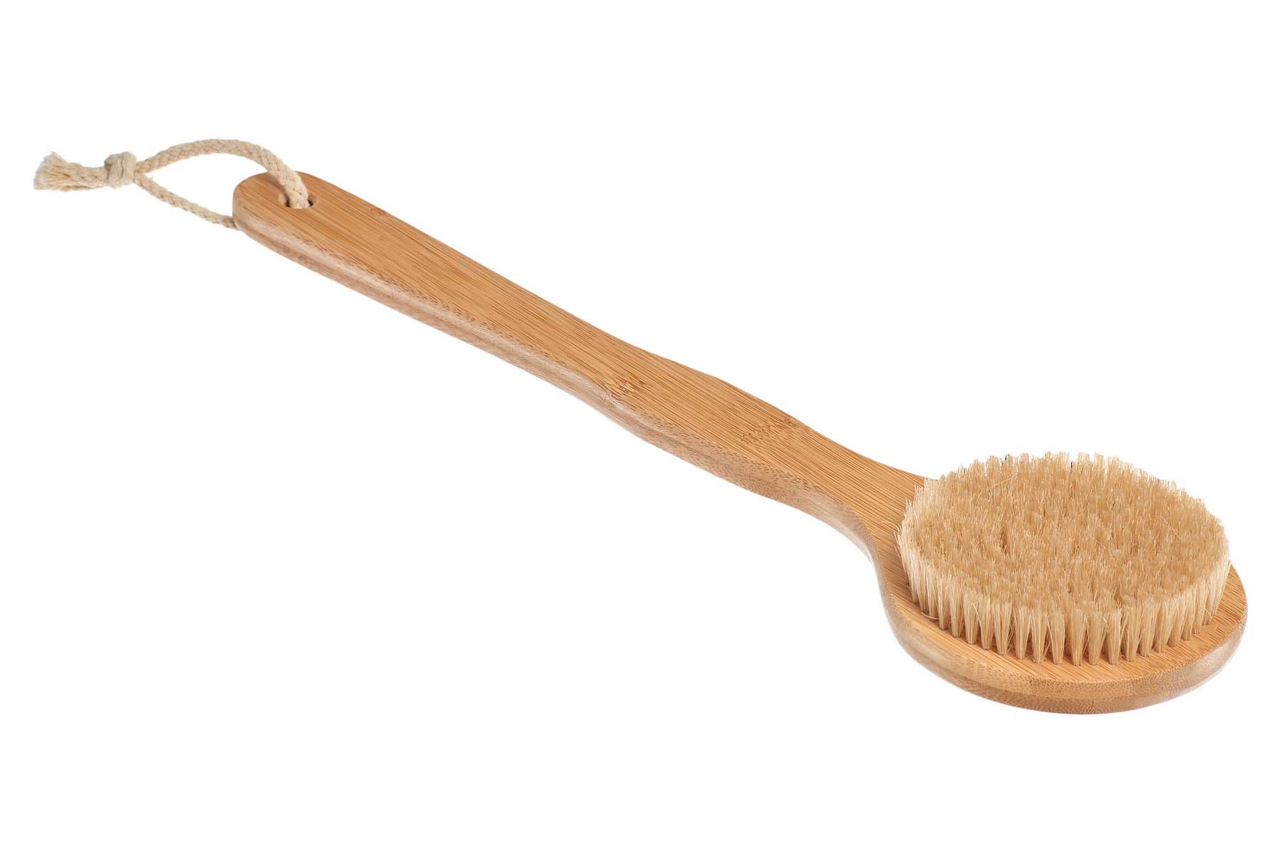 Щётка для сухого массажа Bradex из бамбука с щетиной кабана с ручкой 39 см