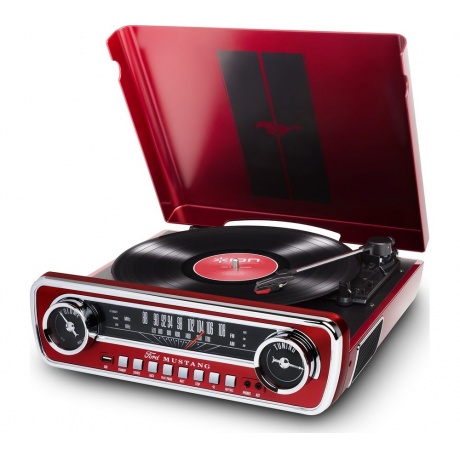 Проигрыватель виниловых дисков ION Mustang LP красный - фото 1