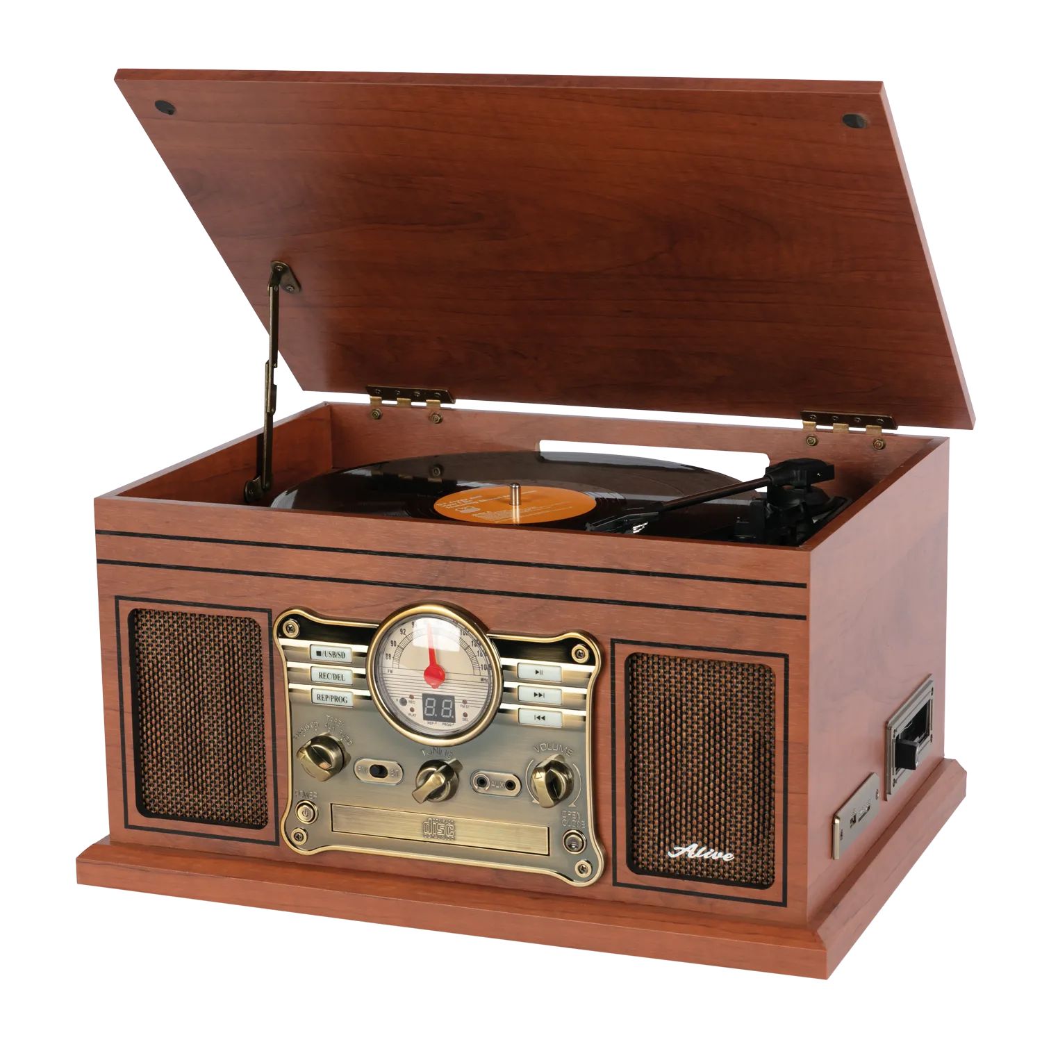 Проигрыватель виниловых дисков Alive Audio Radiola Wood AARDL01WD / AA-RDL-01-WD, цвет коричневый