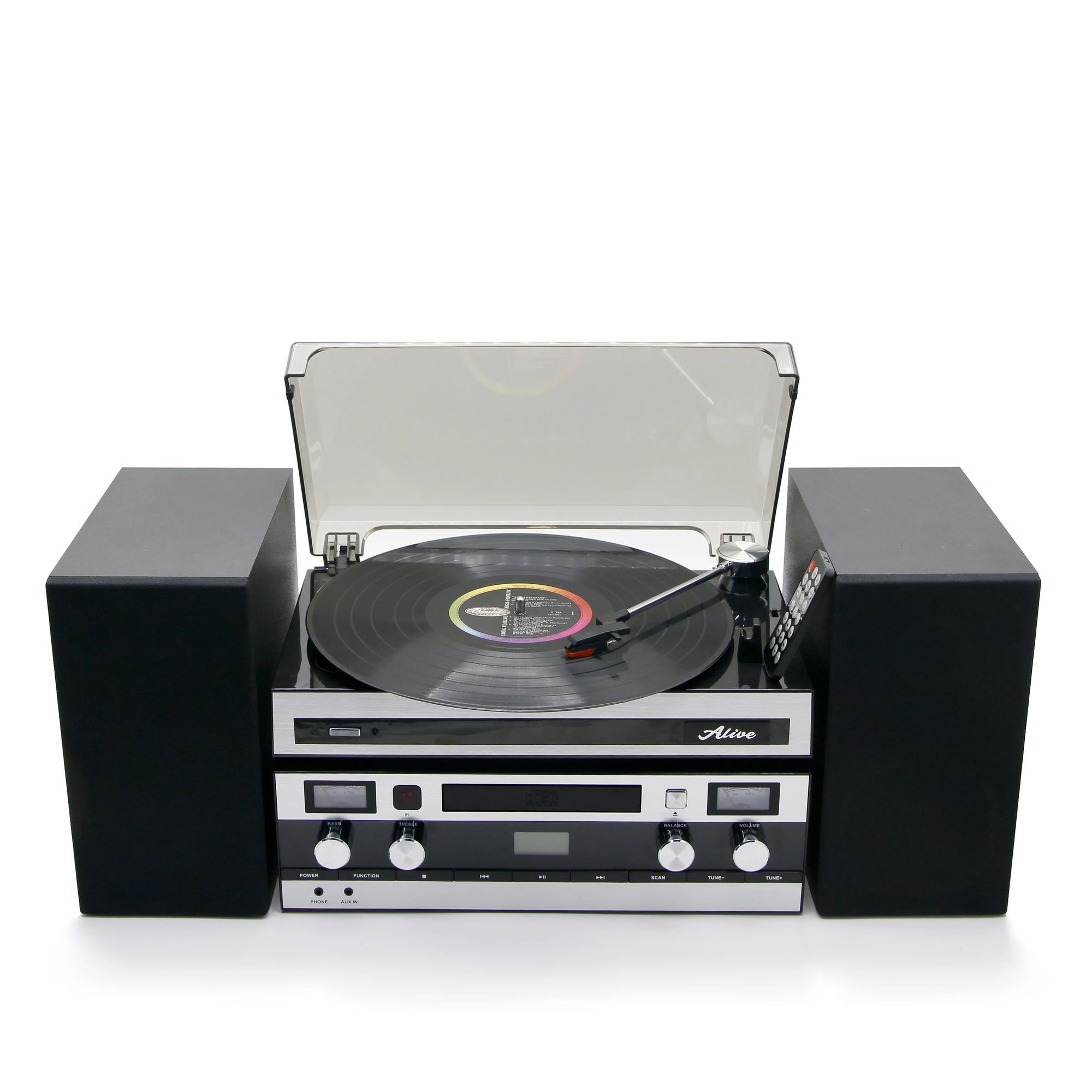 Проигрыватель виниловых дисков Alive Audio Duet AADET02SL, цвет серебро/черный