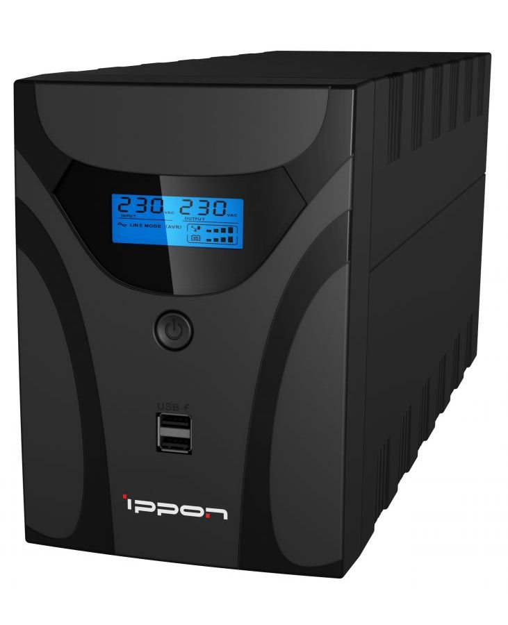 ИБП Ippon Smart Power Pro II Euro 1200 черный (1029740) ибп ippon smart power pro ii euro 1600 1600va 960w lcd rs232 rj 45 usb 4 euro