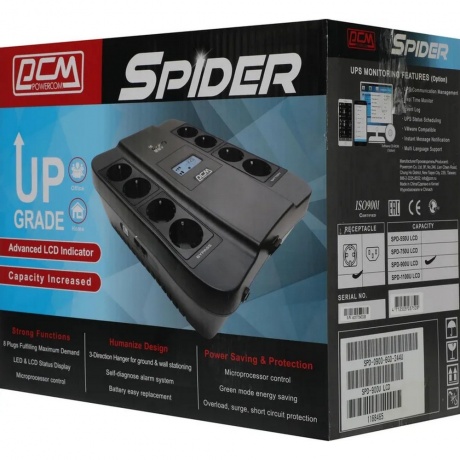 ИБП Powercom Spider SPD-900U LCD - фото 8