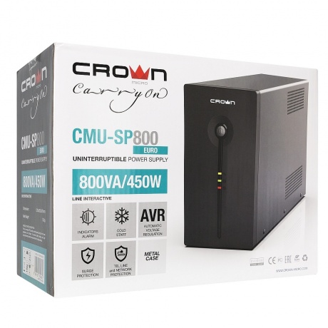 ИБП Crown Micro CMU-SP800 Euro IEC - фото 3