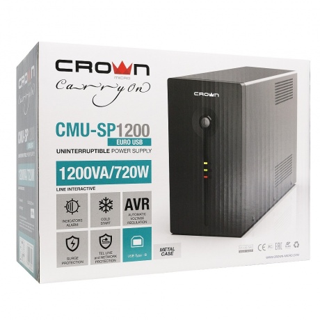 ИБП Crown Micro CMU-SP1200EURO USB - фото 3