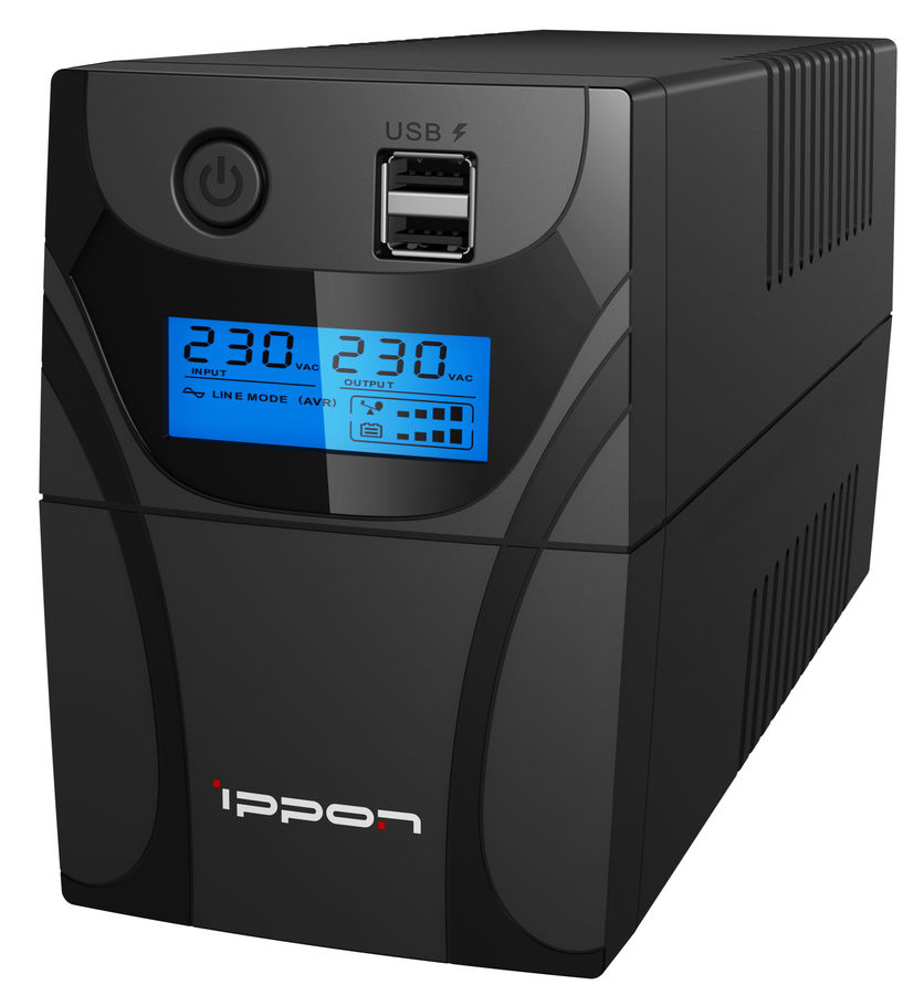 ИБП Ippon Back Power Pro II 700 New Black ибп ippon back power pro ii 700 700va 420w lcd rj 45 usb 4 x iec