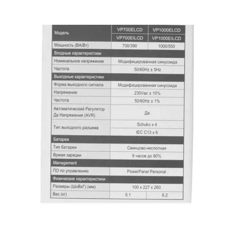 ИБП CyberPower VP700ELCD - фото 7