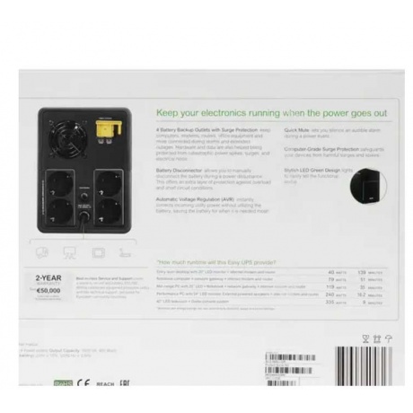 ИБП APC Easy-UPS BVX1600LI black (BVX1600LI) - фото 9