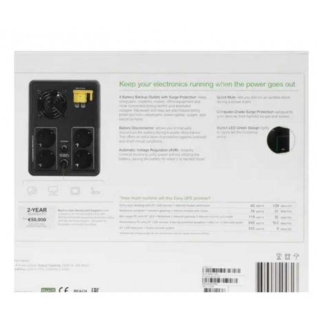 ИБП APC Easy-UPS BVX1600LI-GR black (BVX1600LI-GR) - фото 9