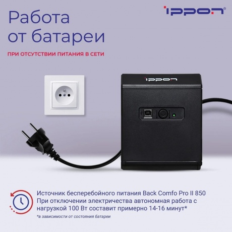 ИБП Ippon Back Comfo Pro II 850 Line-interactive 480W (1189990) - фото 9