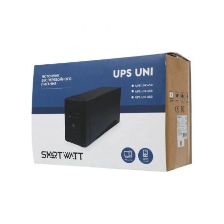Источник бесперебойного питания Smartwatt Uni 250Вт 450ВА черный - фото 9