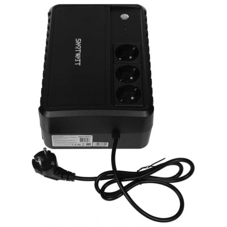 Источник бесперебойного питания Smartwatt Safe 480Вт 800ВА черный - фото 5