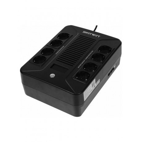 Источник бесперебойного питания Smartwatt Safe Pro 360Вт 600ВА черный - фото 2
