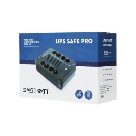 Источник бесперебойного питания Smartwatt Safe Pro 360Вт 600ВА черный - фото 13