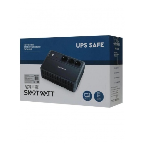 Источник бесперебойного питания Smartwatt Safe 600Вт 1000ВА черный - фото 12