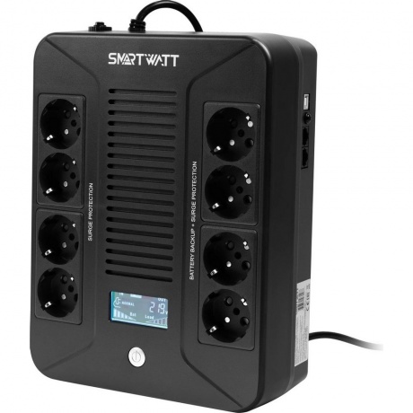

ИБП SMARTWATT UPS SAFE PRO LCD 800 800/480 ВА/Вт