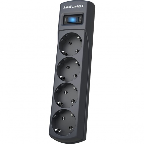 Сетевой фильтр Pilot m-MAX 10м (4 розетки) черный - фото 1