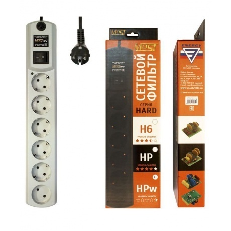 

Сетевой фильтр Most HPw 2м (6 розеток) белый
