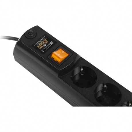Сетевой фильтр Most H6 5м (6 розеток) черный - фото 5