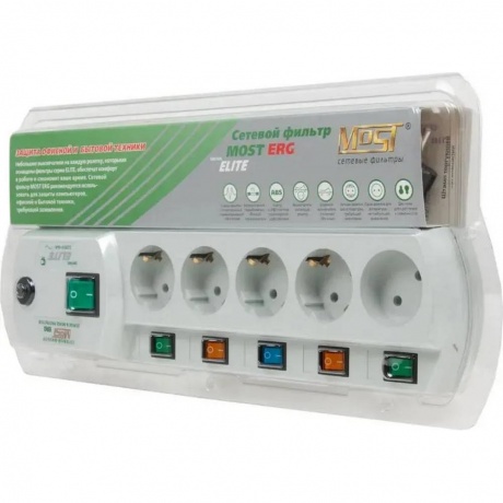 Сетевой фильтр Most ERG 2м (5 розеток) белый - фото 4