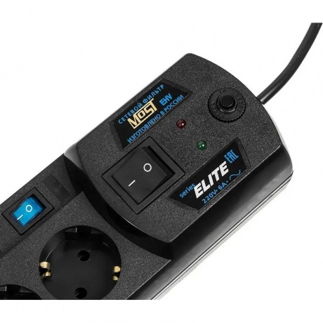 Сетевой фильтр Most EHV 2м (5 розеток) черный - фото 2