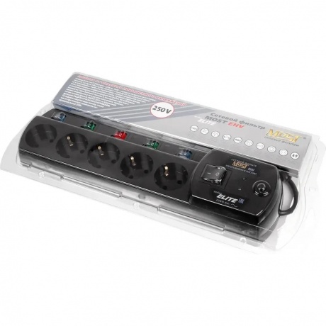 Сетевой фильтр Most EHV 2м (5 розеток) черный - фото 3
