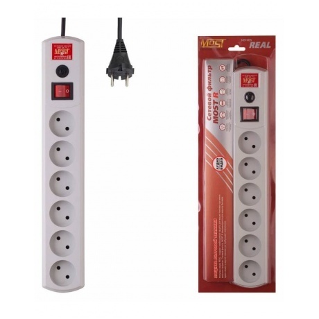 Сетевой фильтр Most R 10м (6 розеток) белый