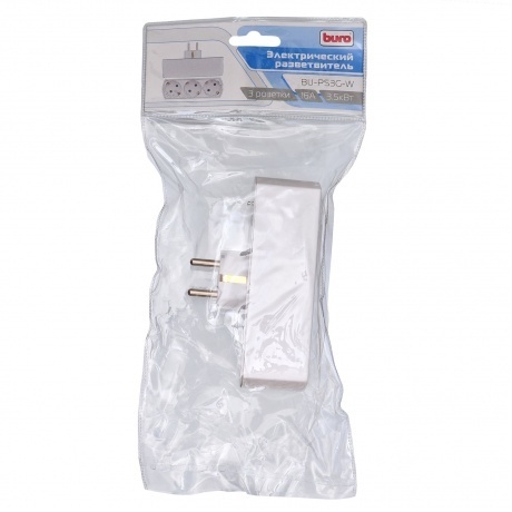 Резветвитель Buro BU-PS3G-W (3 розетки) белый - фото 5