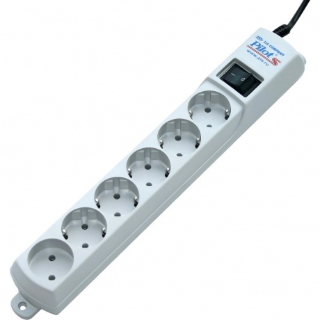 Сетевой фильтр Pilot S 1.8м (6 розеток) белый - фото 5
